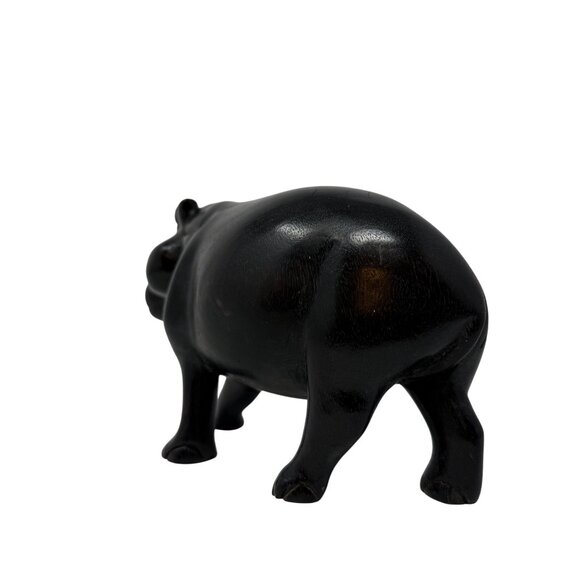 Vintage Ironwood Hippo Figurine 8" Hand Carved Wooden House Hippo Hippopotamus - Picture 8 of 11